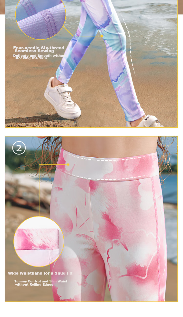 Lemonkid Children's Pants, Sports Trousers for Girls, High-Elasticity Training Leggings, Yoga Pants, Outdoor Running Tight-Fitting Long Pants 6