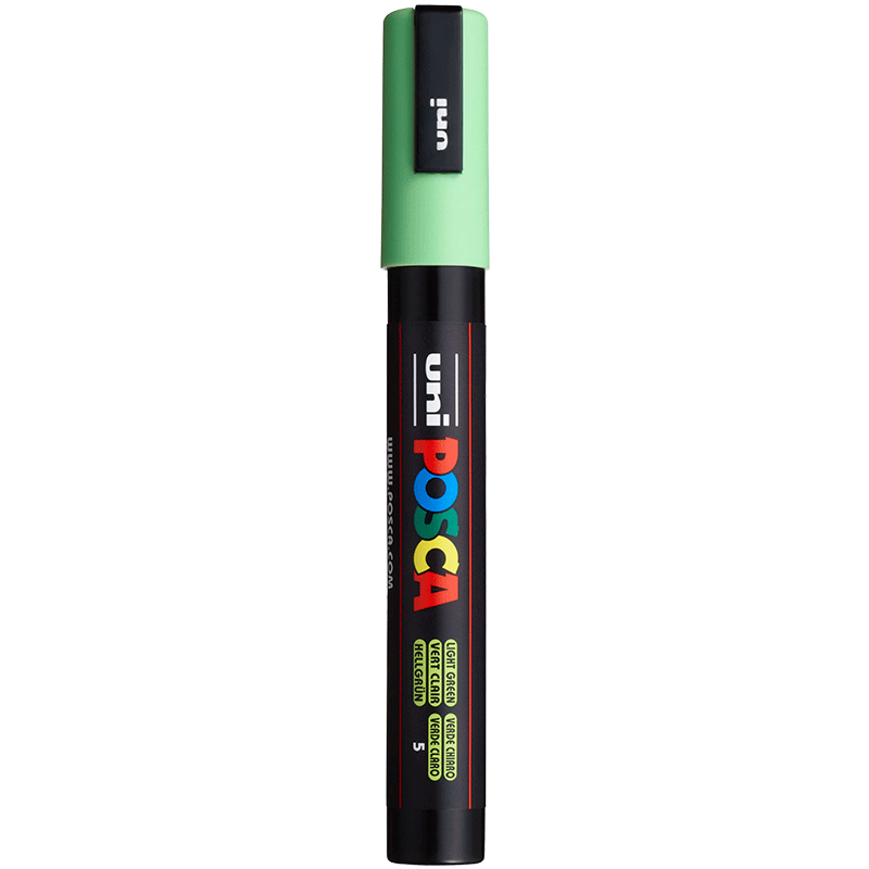 Uni Mitsubishi POSCA Acrylic Marker (Fine Tip), Light Green, Single PC-3M Brush, Poster Advertising Marker, Drawing Pen, Hand-Drawing Graffiti Pen, Painting Watercolor Pen, Graduatio