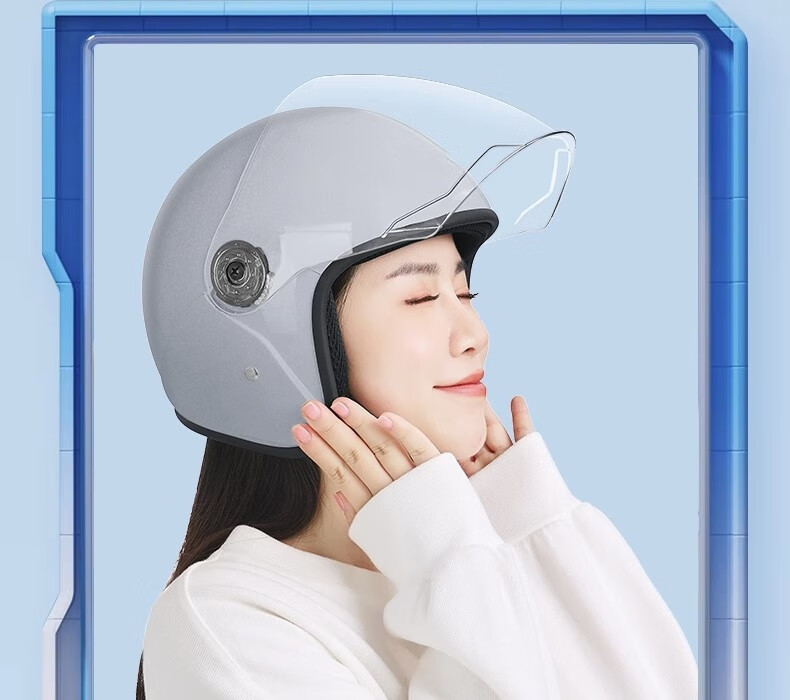 BAOHU 3C Certified Helmet with Anti-Fog Lens for Men and Women, Adult Electric Scooter Motorcycle Warm Full-Face Helmet, Four-Season Universal Winter Cold-Resistant Helmet 301 Moonlight Apricot 14