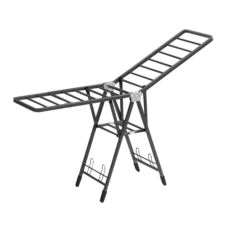 Huakaizhixing Clothes Drying Rack, Floor-Standing Folding Hanger, Indoor Drying Pole, Balcony Quilt Drying Rack YJ84 Double Layer 1.8m