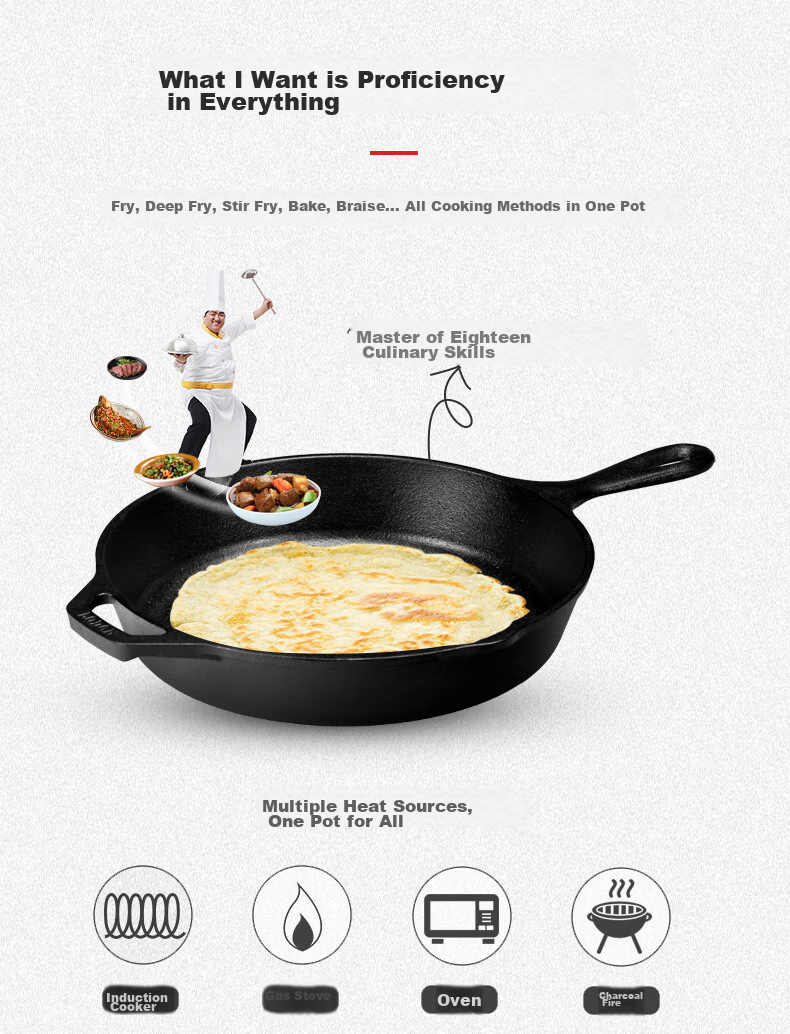 LODGE [Imported from USA], 26CM Flat Bottom Cast Iron Pan, Deer Pattern Commemorative Edition L8SKWLDR 8