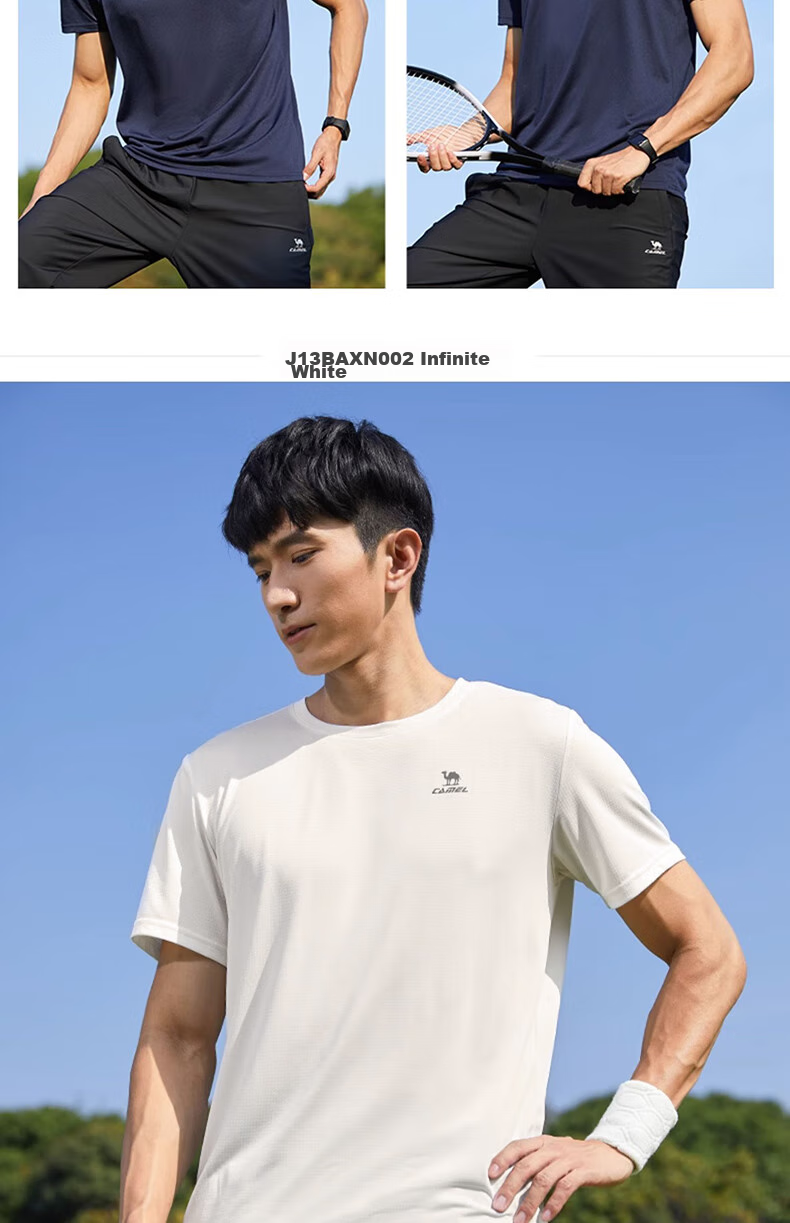 CAMEL Short-Sleeve T-Shirt for Men, New Summer Style, Loose-Fit Round Neck Outdoor Sportswear, Running Training Ultra-Thin Quick-Dry Top 13