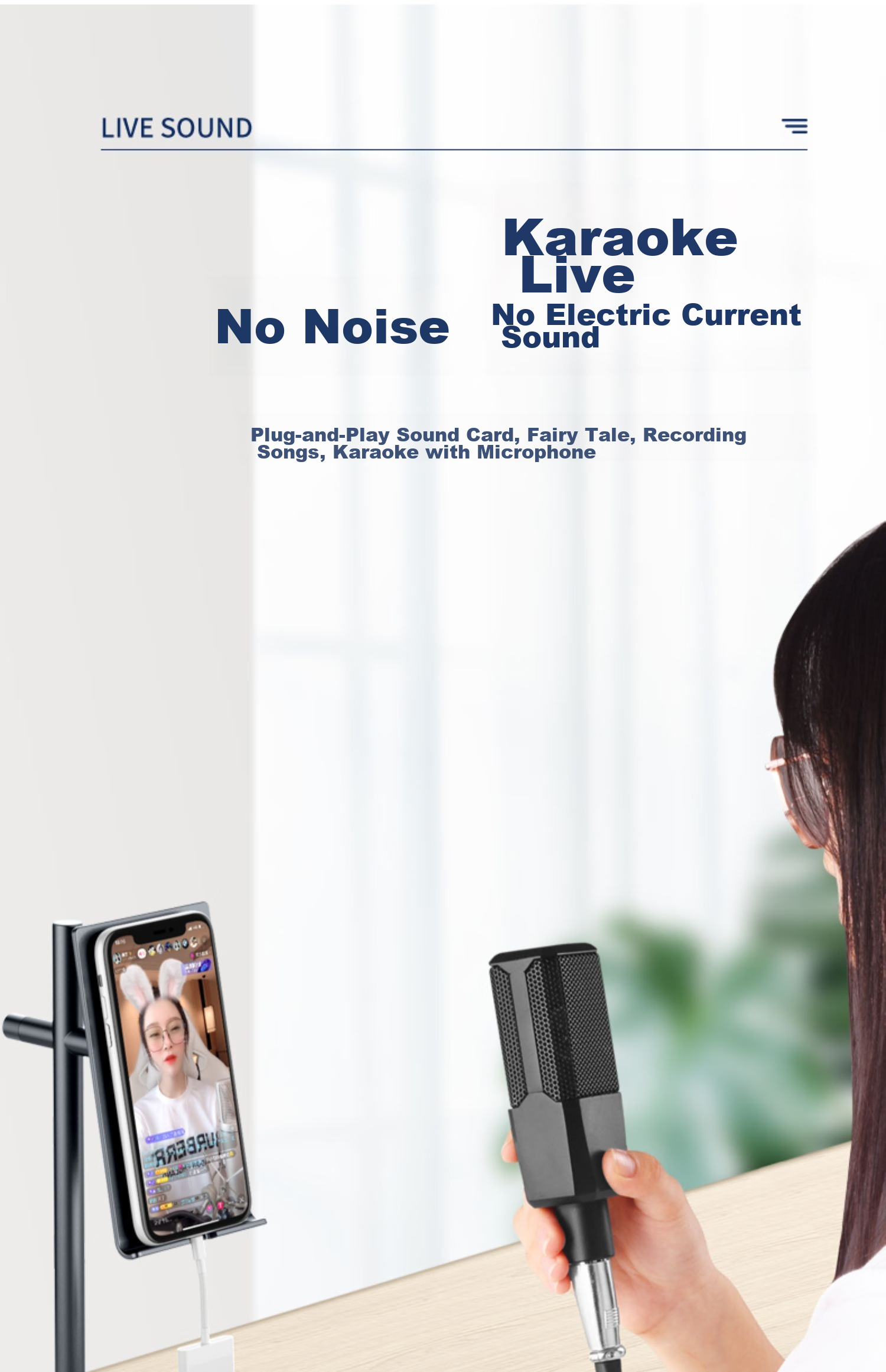 JOWOYE Huawei Adapter, Mobile Phone Sound Card Live Streaming Converter, IPhone 15/iPad Samsung Fast Charging Headphone, Music Conversion Cable, Audio Microphone for PUBG Voice Chat, 3.5mm Accompaniment 17