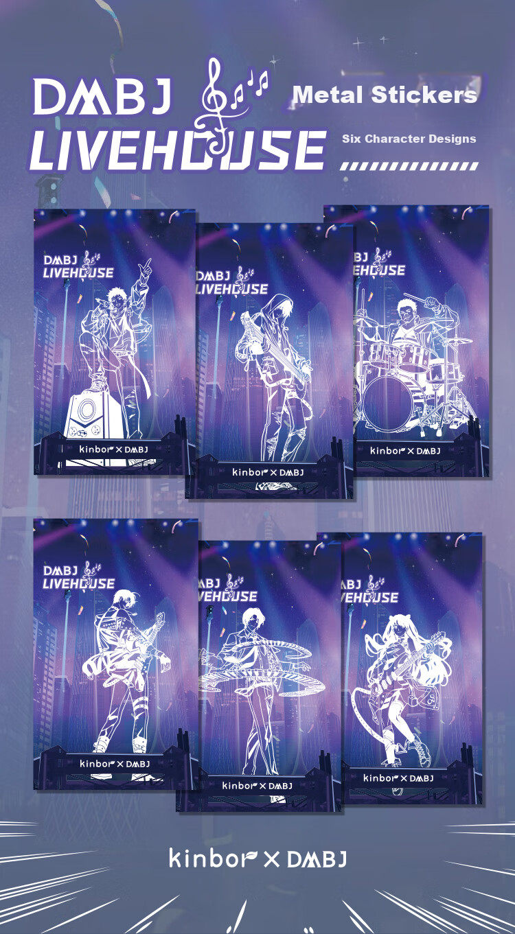 Kinbor Band, Hoxiuxiu's Grave Robbers' Chronicles, Metal Laser Stickers, Waterproof Guka Stickers, Material Kit, Sticker Water Cups, Cartoon Stickers, Phone Cases, DIY Anime, Guzi DT57591 1