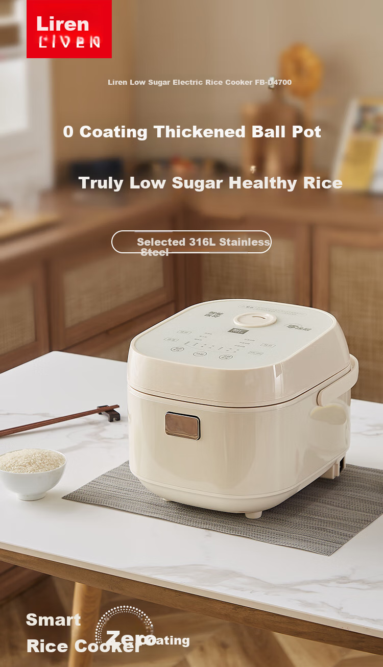 Liven Rice Cooker, Zero Fluorine Titanium Enamel Non-Stick Inner Pot, 3L Capacity, Small Household Electric Rice Cooker for 4-5 People, Smart Reservation Porridge Cooker And Rice Cooking Pot FB-D3568 1