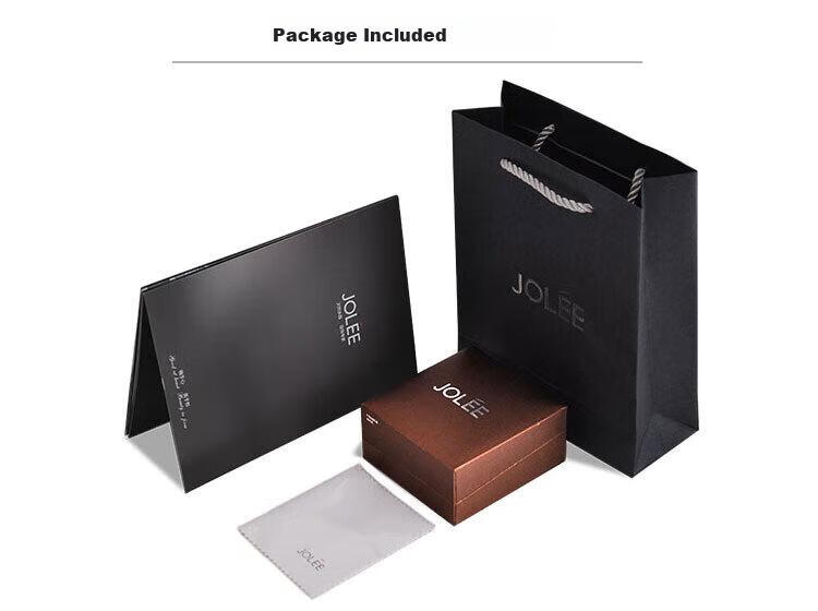 JOLEE S925 Silver Rose Gold Crystal Stud Earrings, Fashionable Couple's Jewelry, Gift for Men, One Item One Certificate 7