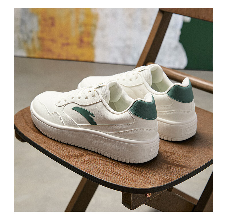 Anta Light Step V2 Lightweight Soft and Elastic Men's Sneakers Summer Breathable Couple's White Shoes Thick Sole Durable Height Increasing Casual Shoes 16