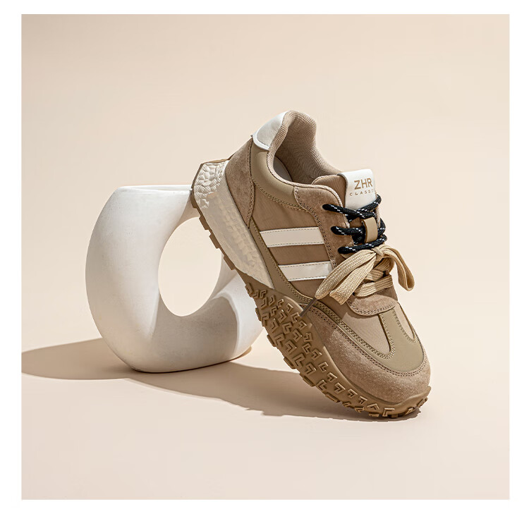 ZHR Dexun Women's Shoes with Color-Block Laces, Lightweight And Fashionable, Versatile Casual Shoes for Spring And Autumn, QS27 Brown, Size 35 12