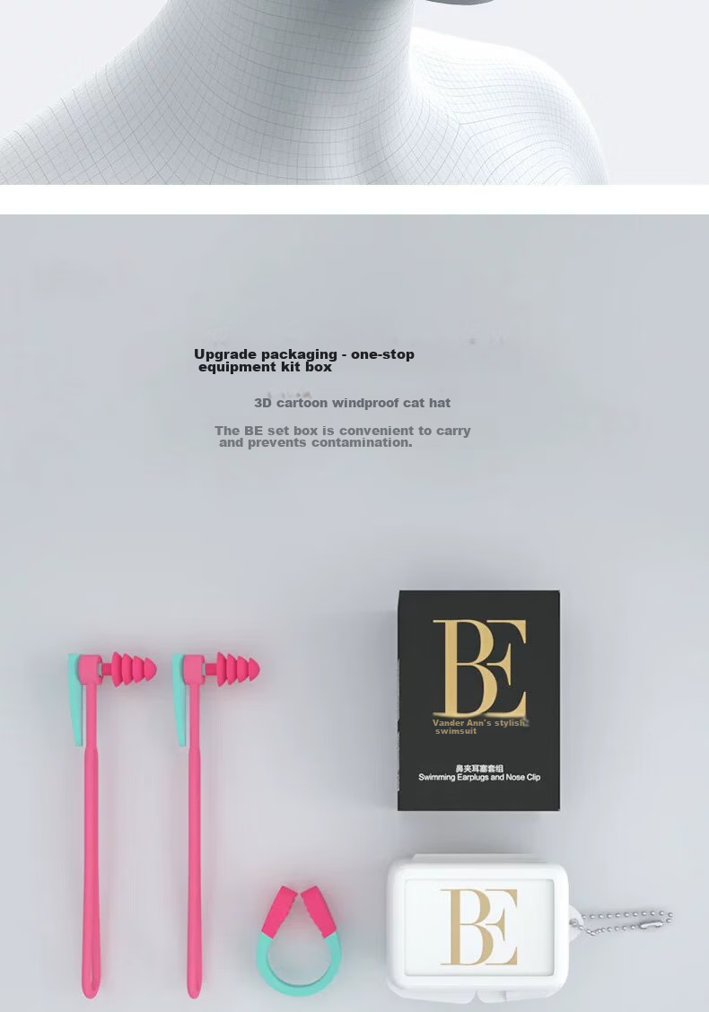 BALNEAIRE Premium Vacation Nose Clip And Ear Plug Set, 3D Frame Non-Slip Nose Clip Silicone Ear Plugs Suitable for Childre 10