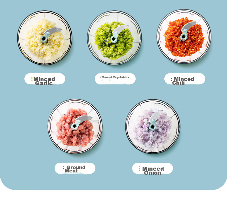 SUPOR Manual Garlic Press Food Processor Chopper for Mashing Garlic And Vegetables Kitchen Appliance 400ml KG40AB10 5