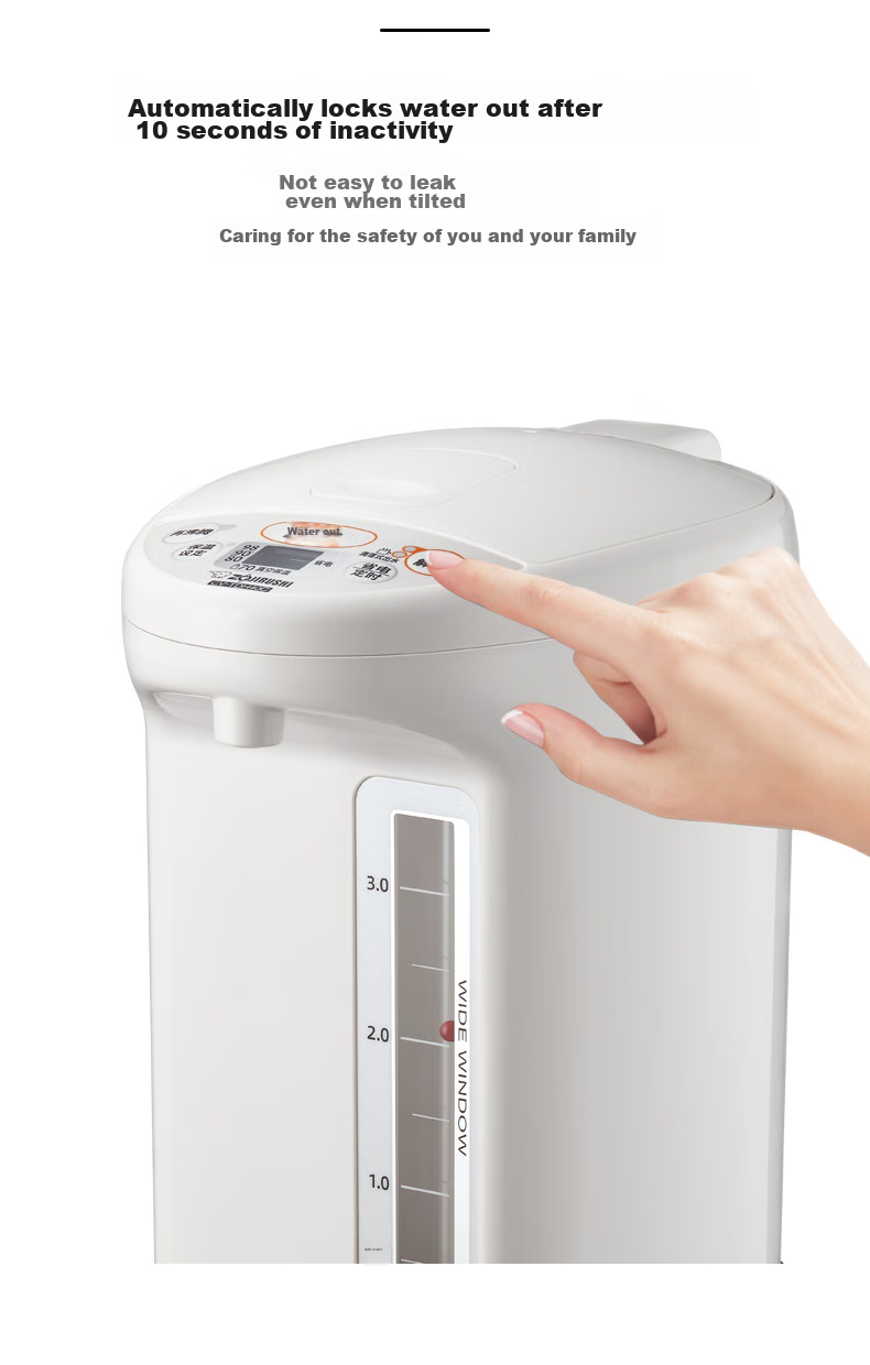 ZO JIRUSHI Electric Kettle, Four Temperature Settings, VE Vacuum Insulation, Energy-Saving And Power-Efficient, for Home And Office Use, Electric Hot Water Pot, 3L, CV-GQH30C (White) 10