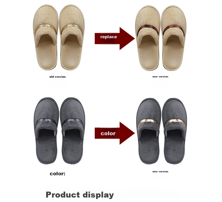 Banzheni Disposable Slippers for Guests, Floor Slippers, Thick Travel Business Hotel Guesthouse Home Beauty Salon Non-Slip Linen Coral Fleece Cotton Slippers, Mixed Colors 6 Pairs 1