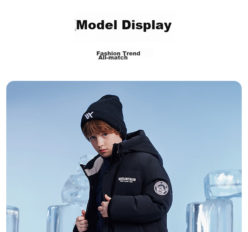 SNOWFLYING Children's Clothing, Boys' down Jacket, Thickened for Older Children, Girls' Mid-Length down Coat, Warm Beige, Size 140 30