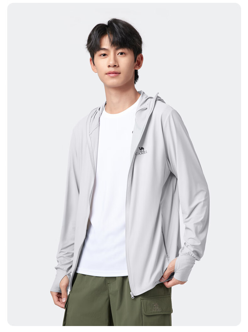 CAMEL Ice Mountain Sun Protection Clothing 1.0 Men's UV-Resistant Original Yarn Cool Breathable Quick-Dry Jacket, Summer M13BA03100B 18