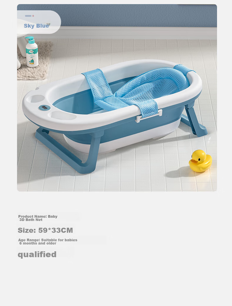 Shiyuejiejing Blue Bath Net, Baby Bathtub Mesh Cover, Sit Or Lie Down Bathing Aid 10