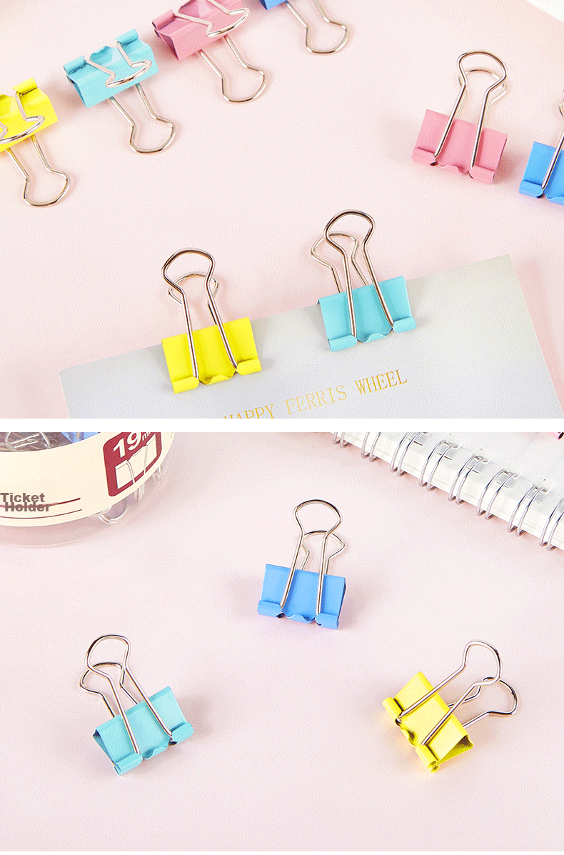 BAOKE 3c Digital All-Net Low Price BC1365, Colorful Long Tail Clips, 40 Pieces, 19mm, Binder Clips, Office Supplies 12
