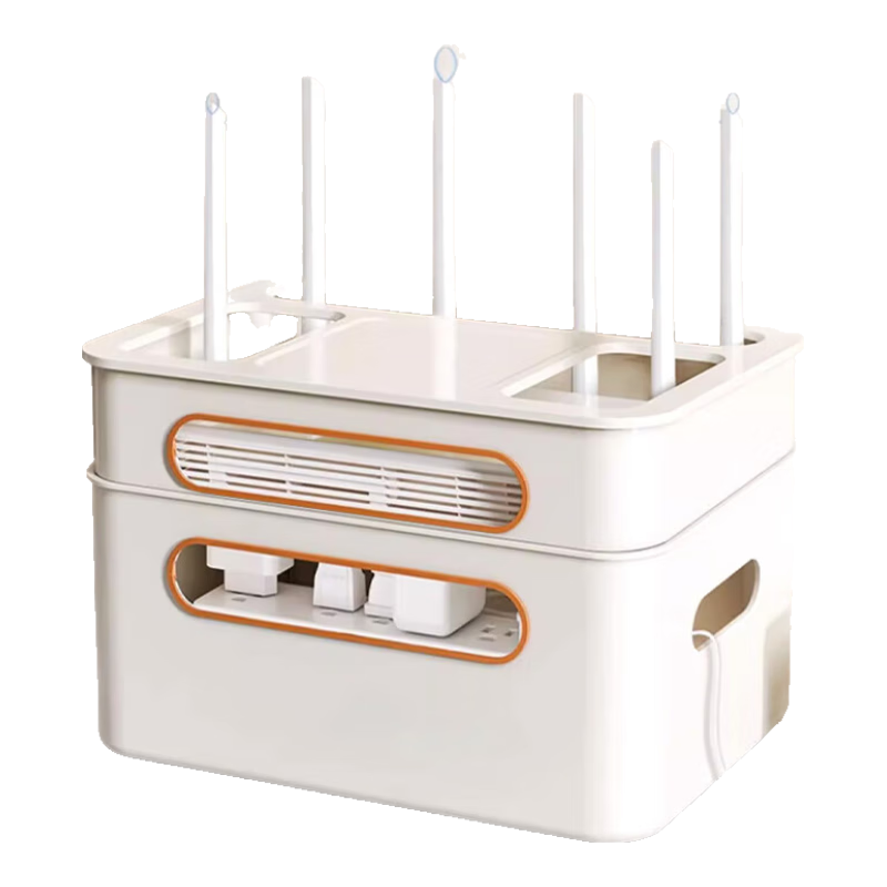 Jinghuisichuang Router Storage Box, WiFi TV Set-Top Box Cable Socket Organizer Rack, Wireless Optical Modem Holder