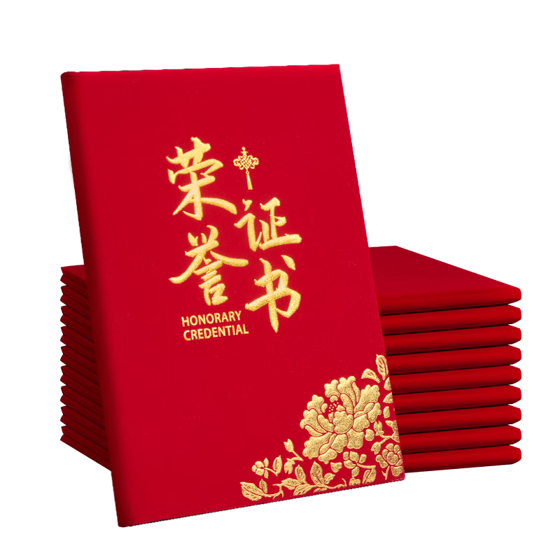 DSB (Dishibi) 8K/10 Pack Honor Certificate Velvet Chinese Knot Customizable Award Certificate Presentation Certificate Cover with 20 Inner Pages Included 050834