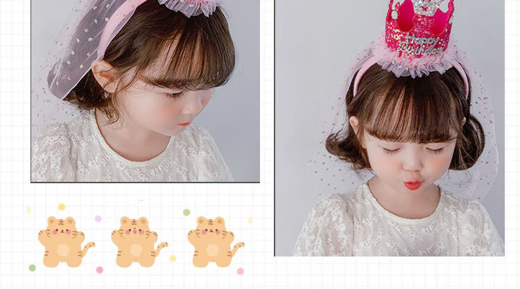 Ounizi Birthday Hat, Crown Headband, Birthday Scene Decoration, Girl's Birthday Props, Atmosphere Party Decorations, Happy Birthday 10