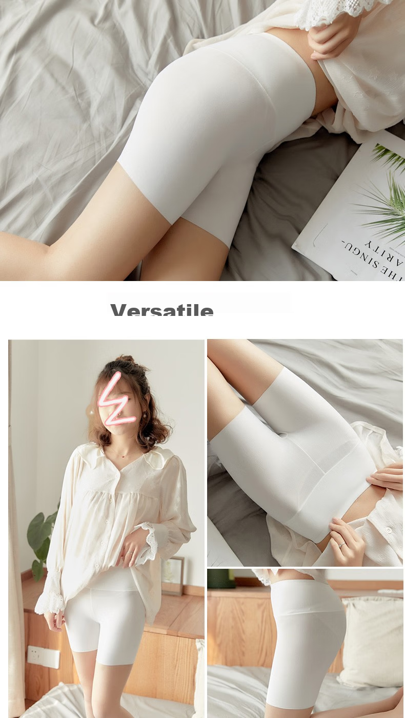 LangSha High-Waisted Safety Shorts for Women, Anti-Exposure Summer Thin Ice Silk Underpants, Butt-Lifting Tummy Control Non-Rolling Edge Protective Shorts 5