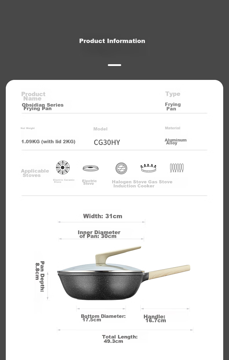 COOKER KING Non-Stick Wok with Maifan Stone Coating, 32cm, Suitable for Stir-Frying, Stewing, Soup Making, Home Use, Flat Bottom, Smokeless, Compatible with Induction Cooker 12