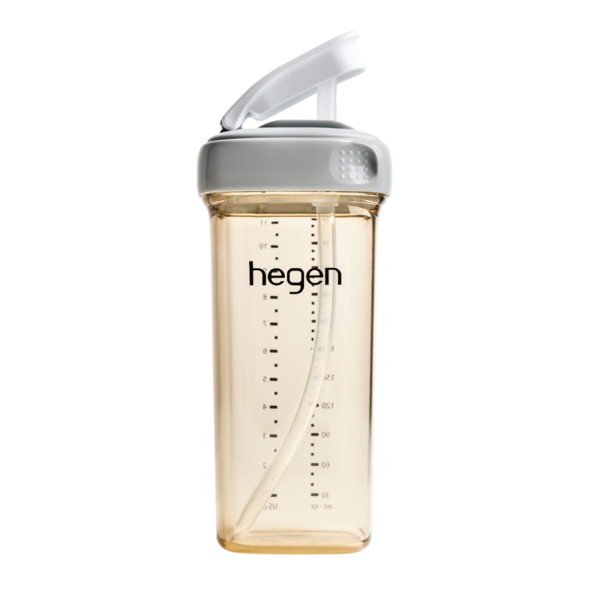 HEGEN Children's Straw Cup And Bottle, for Ages 1-3, 330ml Sippy Cup, Direct Drinking PPSU Water Cup, Kindergarten Gray