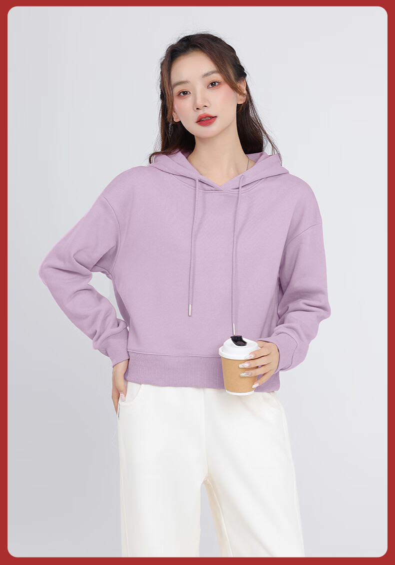 MJ STYLE Short Hoodie for Women, Spring And Autumn 2026, Loose Casual Versatile Heightening Slimming Top, Sweet Style for Petite Figures 14