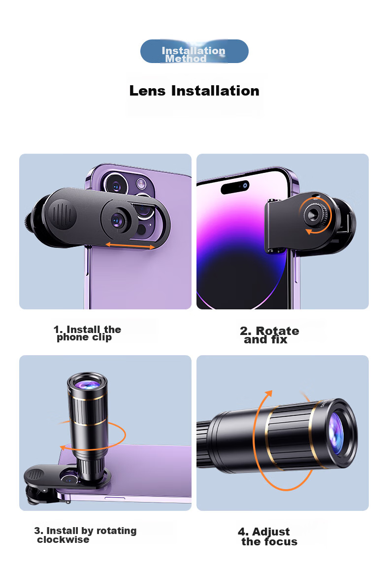 Shuotu Concert Shooting Device, Smartphone Lens Telephoto High-Definition Zoom External Camera, Photo Taking Telescope, Remote Monitoring, Live Streaming, Music Festival Professional Photography, Magnification Zoom 6