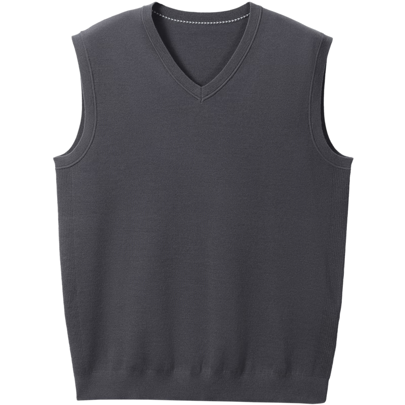Goldlion Wool Blend 25 Autumn Winter Vest Warm V-Neck Pullover Sweater Men Dark Gray 2XL