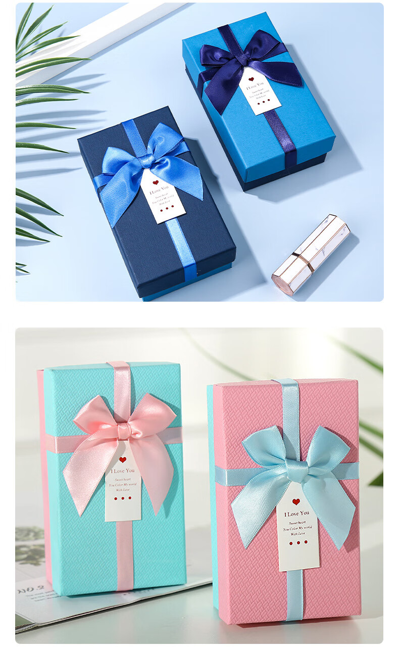 Ouliwen Gift Box, Large Size, Elegant Feel, Birthday Gift, Holiday Student Stationery Storage Gift Box, Empty Box Storage Cardboard Box, 31cm*23.5cm*6cm, Blue 7