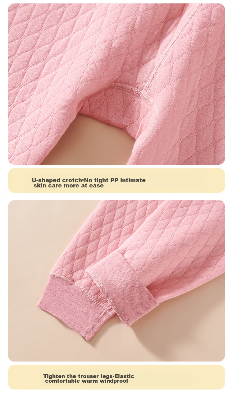 LangSha [7A Antibacterial Three-Layer Padded] Children's Autumn Pants, Girls' Thermal Underwear, Middle School Students' Thickened School Uniform Essential, Cotton Thermal Pants 16