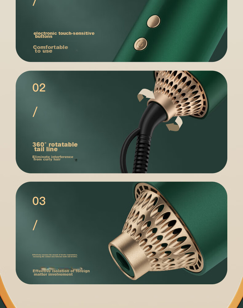 CONFU High-Speed Hair Dryer Multi-Function Automatic Curling Iron Negative Ion Hair Care Straightening Brush Egg Roll Lazy Person's Gadget Birthday Gift for Girlfriend F6 Sand Gold 22