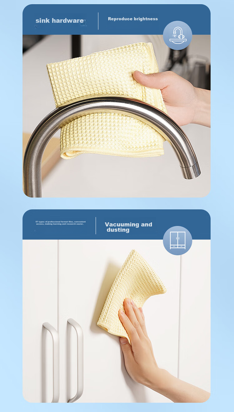 MIAOJIE Antibacterial Cleaning Cloth, 28*28cm, 5-Pack, Dishwashing Cloth, Hand Towel, Kitchen Absorbent, Oil-Removing, Cleaning Table, Household Use 8
