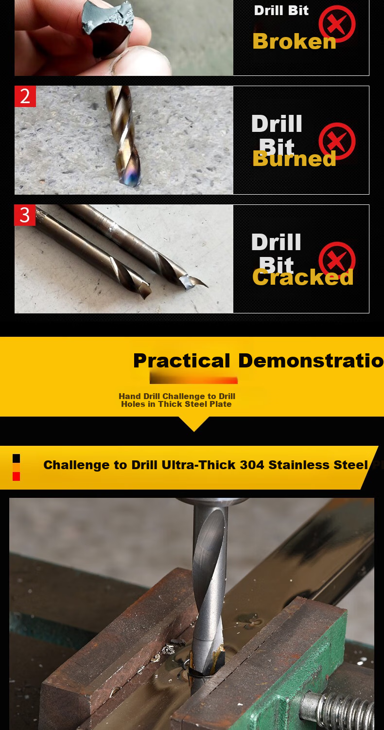 Baolian Twist Drill Bit Set for Stainless Steel, Alloy Steel, Iron, High Hardness Cobalt-Tungsten Steel, Electric Hand Drill, Specialized Hole Drilling Complete Kit 2