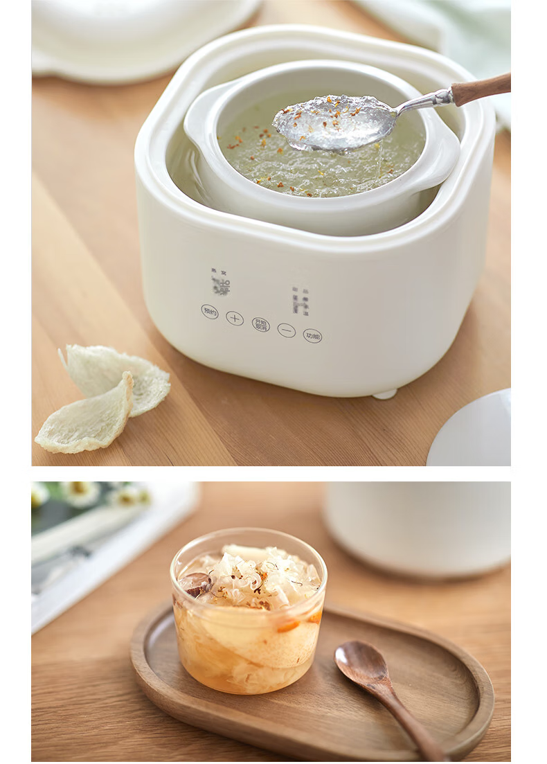 Olayks Instant Electric Stew Pot, Electric Stew Cup, Double Boiler, Soup Pot, Bird's Nest Stew Pot, Steamer Pot, Baby Food Cooker for Porridge, 1L with Steamer Basket 13