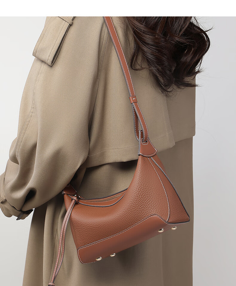 Aiqinghai Top-Grain Leather Handbag, Women's Shoulder Crossbody Bag, Tote Dumpling Bag, Practical Birthday And Mother's Day Gift for Mom 1