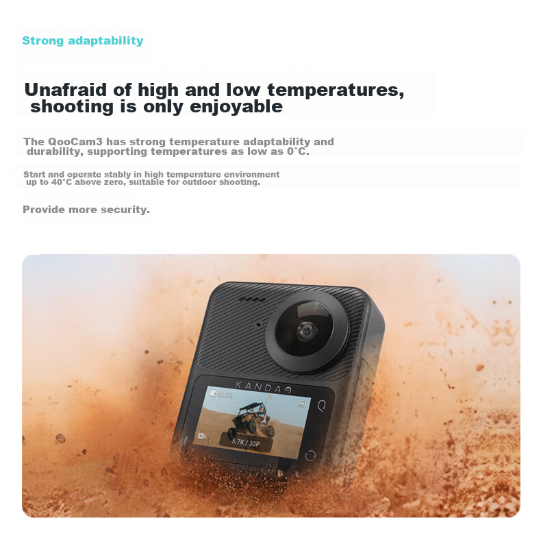 KanDao Sees QooCam3 Panoramic Action Camera, 5.7K High-Definition Anti-Shake Waterproof Action Camera for Vlogging, Skiing, Diving, Outdoor Activities, And Motorcycle Riding 26