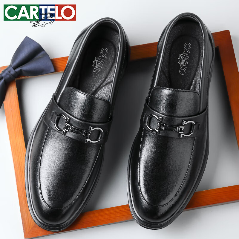 Мужские туфли CARTELO, бизнес-кэжуал, кожаные, дышащие, без шнуровки, размер 43
