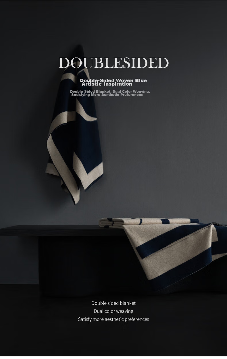 SIDANDA French Light Luxury Wool And Cashmere Blanket, Thickened Warm Autumn And Winter Sofa Cover, Nap Throw, 130*200cm 7