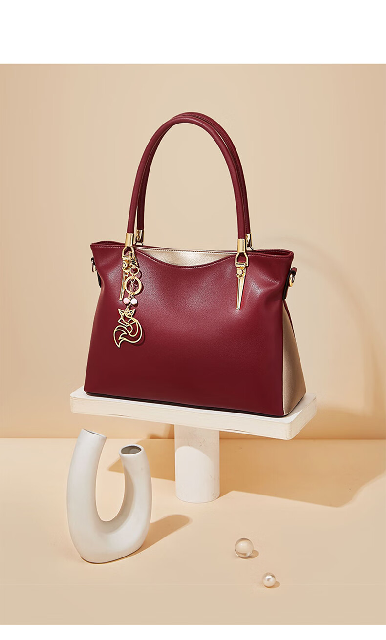 FOXER Women's Handbag, Cowhide Leather Large Capacity Tote Bag, Big Bag with Handle, Shoulder Strap And Crossbody Design, Valentine's Day Gift for February 20th 5