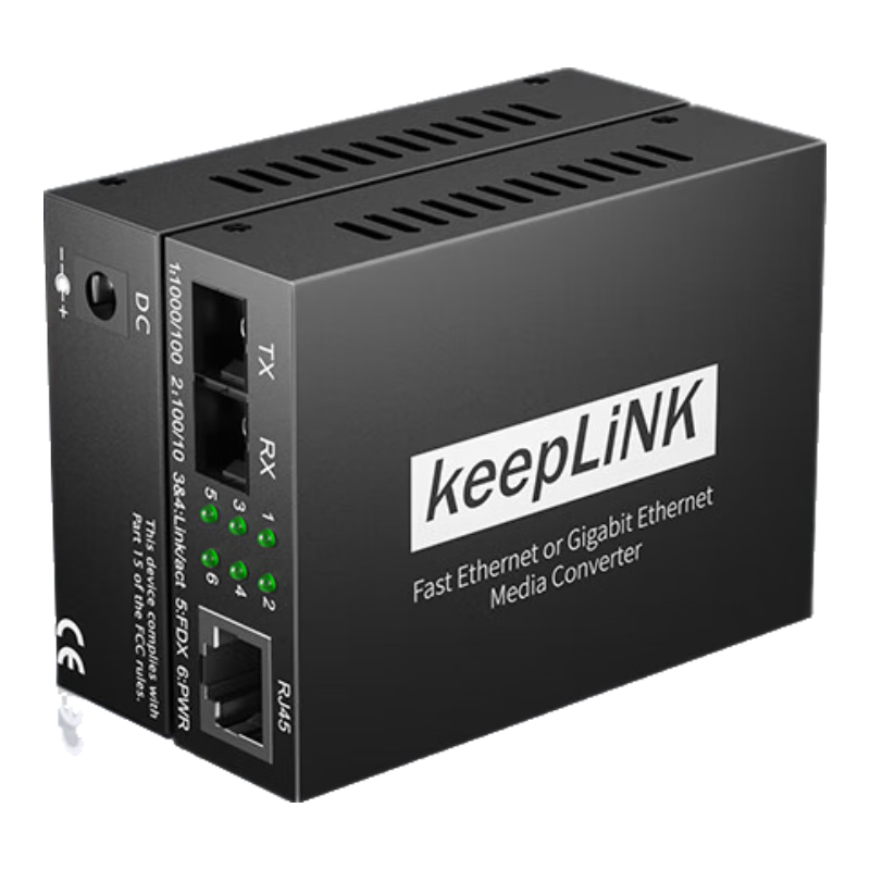 KeepLINK KP-9000 Fiber Optic Transceiver, 100Mbps Single-Mode Dual-Fiber Optical-Electrical Converter, 20km SC Interface