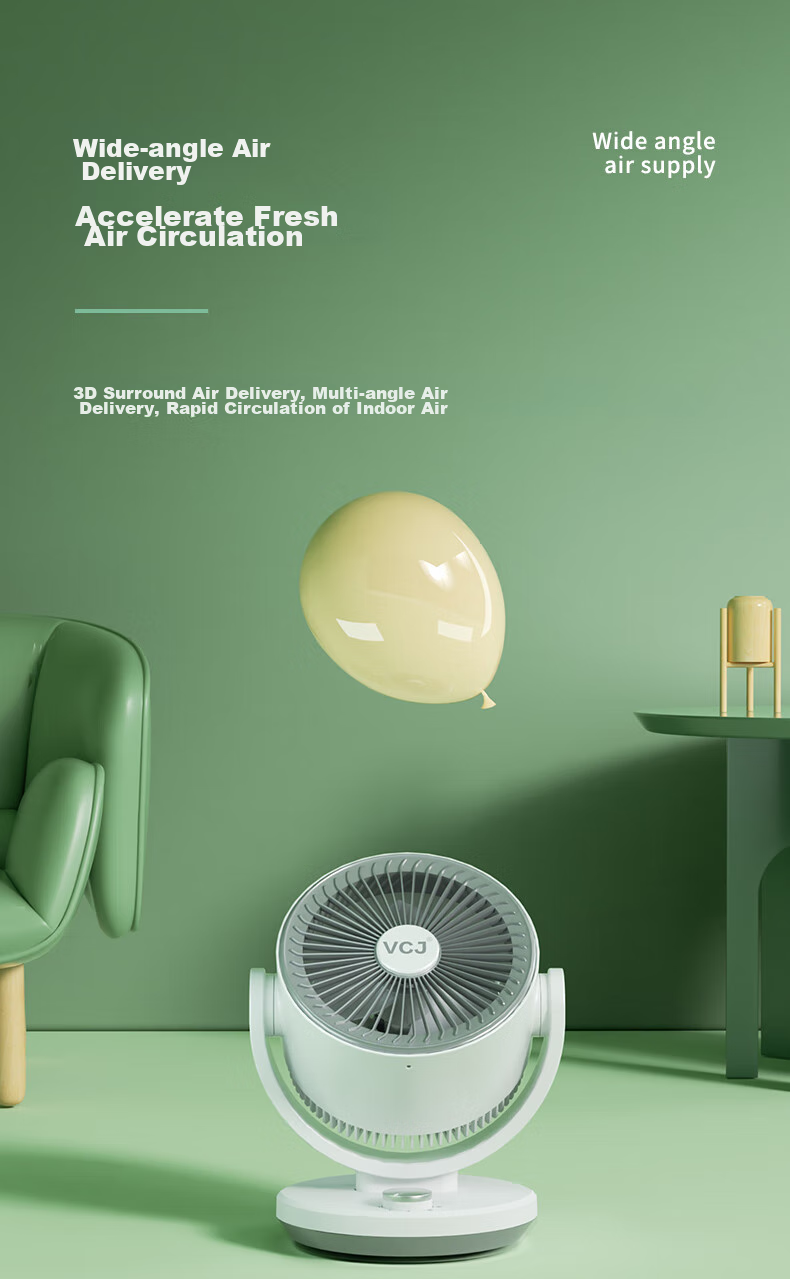 VCJ [German Brand] Air Circulation Fan, Electric Fan for Home Use, Desktop Fan, Energy-Saving, Quiet Operation, Mechanical Knob, Oscillating Head, 3m Cord, DQ212R 7