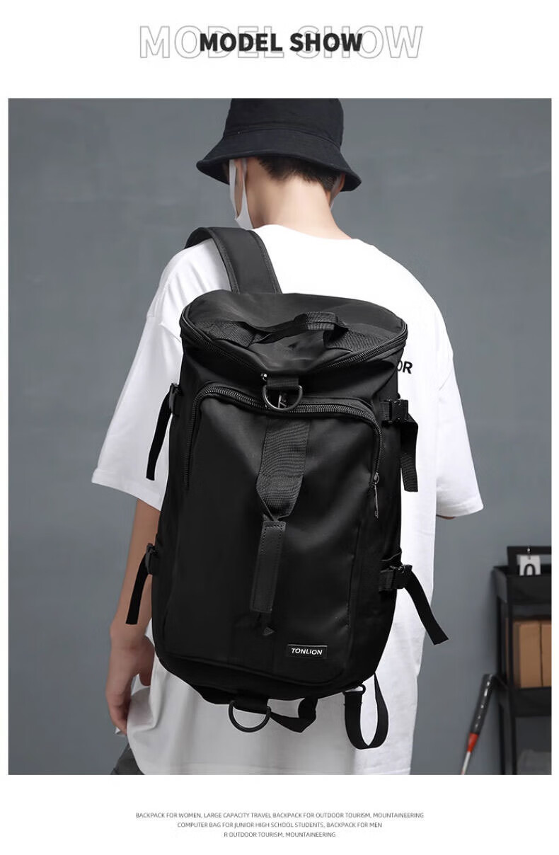 TonLion Backpack Large Capacity Sports Fitness Bag Travel Luggage Bag for Short Trips Outdoor Storage Crossbody Backpack 9