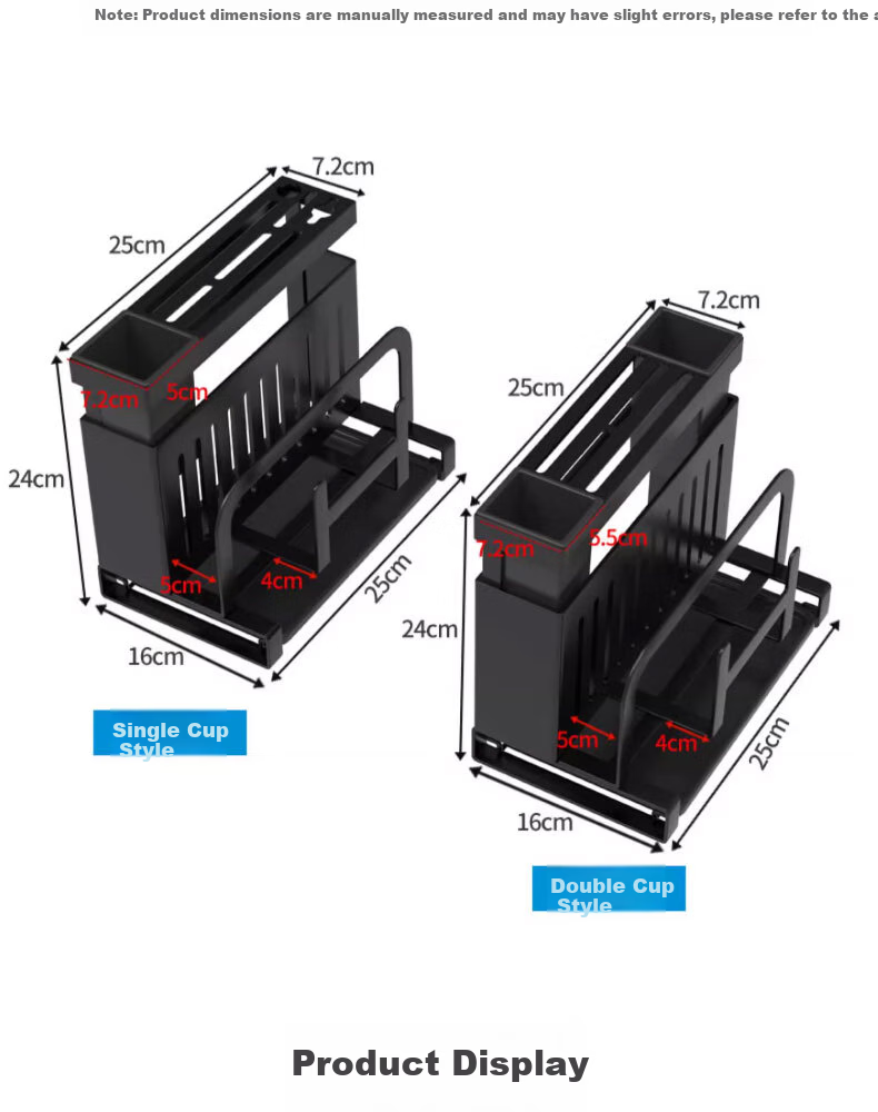 Jingyan Knife Holder Storage Rack, Kitchen Utensil Organizer, Cutting Board Stand, Countertop Knife Holder, Multifunctional Pot Lid Rack 7