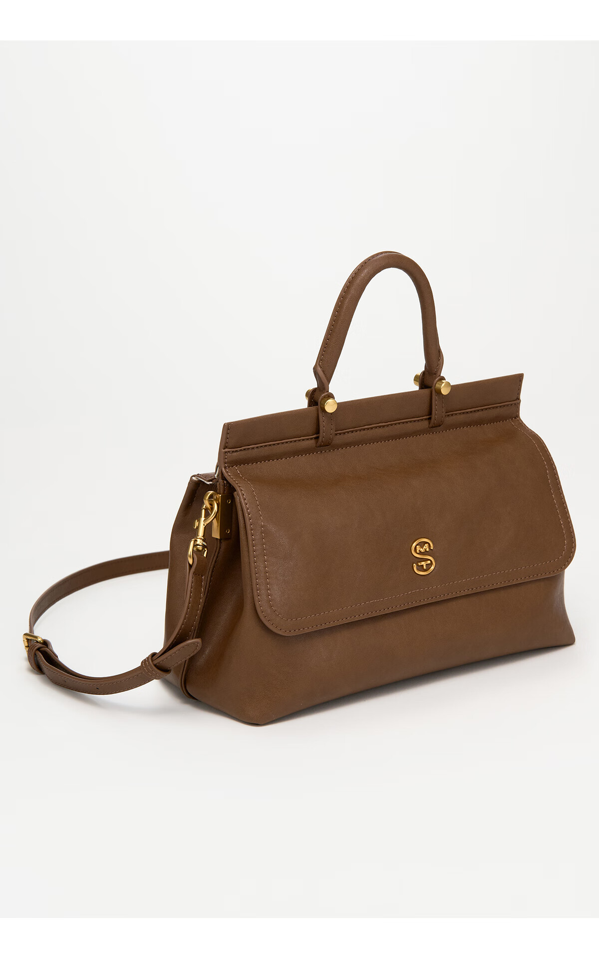 Ximuting Chasing Light Caramel Brown Cowhide Leather Women's Handbag New Simple Versatile【Christmas Gift】 9