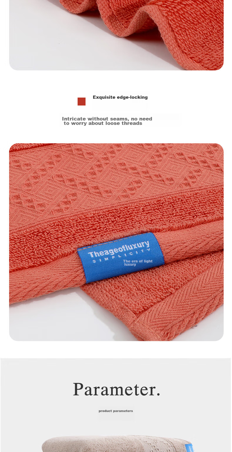 Grace Class A Thick Pure Cotton Xinjiang Long-Staple Cotton Solid Color Bath Towel for Men And Women, Face Wipes, 2-Pack, 100g/piece, Sports 6