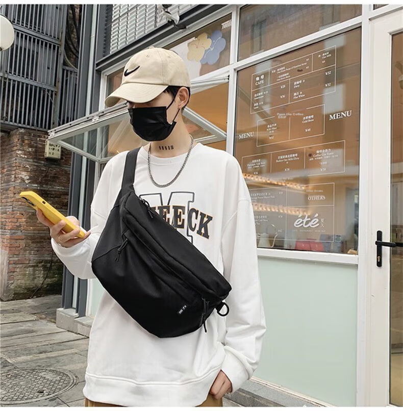 Warrior Crossbody Bag for Men, Trendy Hong Kong Style Chest Pack, Large Capacity Workwear-Style Casual Shoulder Bag, Cycling Sports Waist Pack, Chest Bag 12