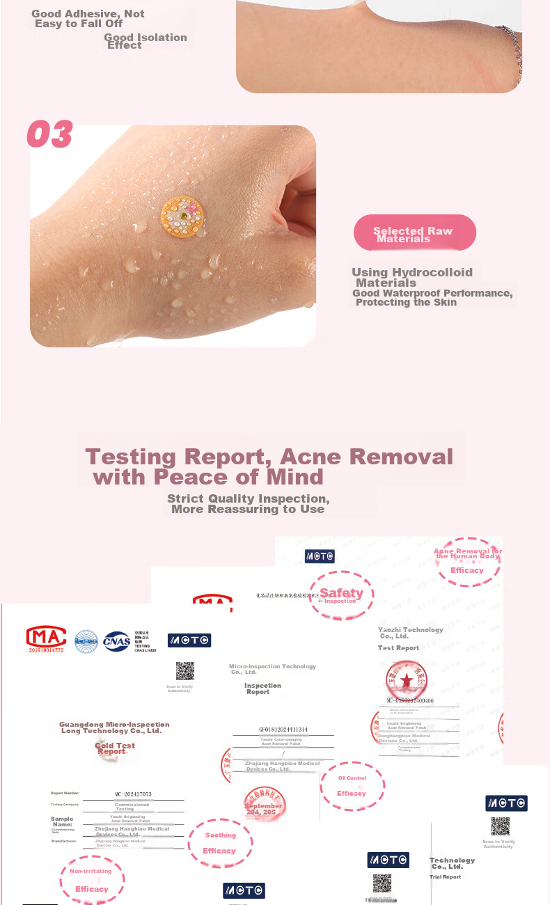 Yaozhi Acne Patch for Women, Concealing, Lightweight, Waterproof, Breathable, Gentle, Soothing, Acne-Fighting, Day And Night Use, Guima Jingling, 36 Patches 14