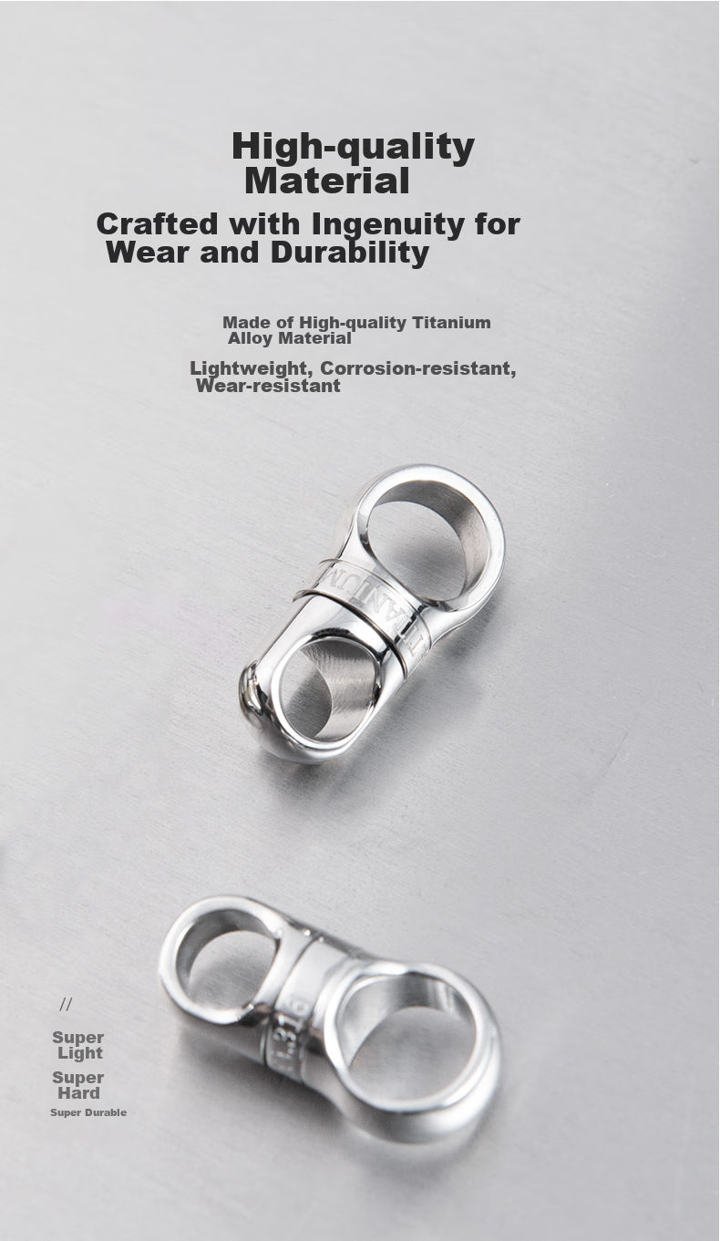YORA Titanium Alloy Universal Joint Car Keychain Connector, Car Key Chain, Key Ring, 360-Degree Rotating Connector 2