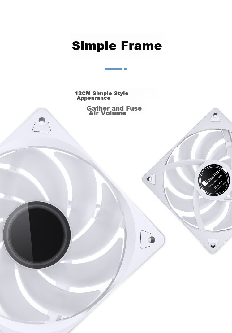 JONSBO SL-120WR Iridescent White Edition 12CM Case Fan (Reverse Blade Design/5V ARGB Motherboard Sync/4PIN PWM Male And Female Connectors for Series Connection) 10